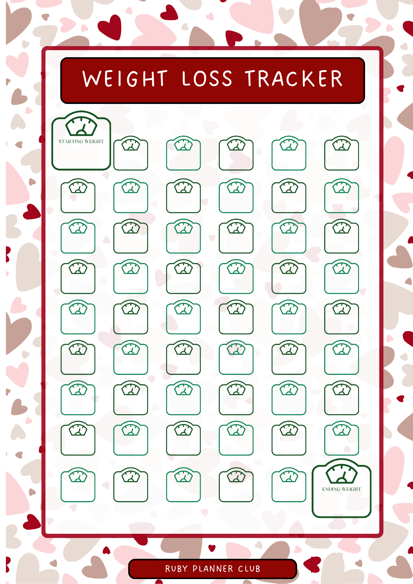 Inserts - Weight Loss Tracker