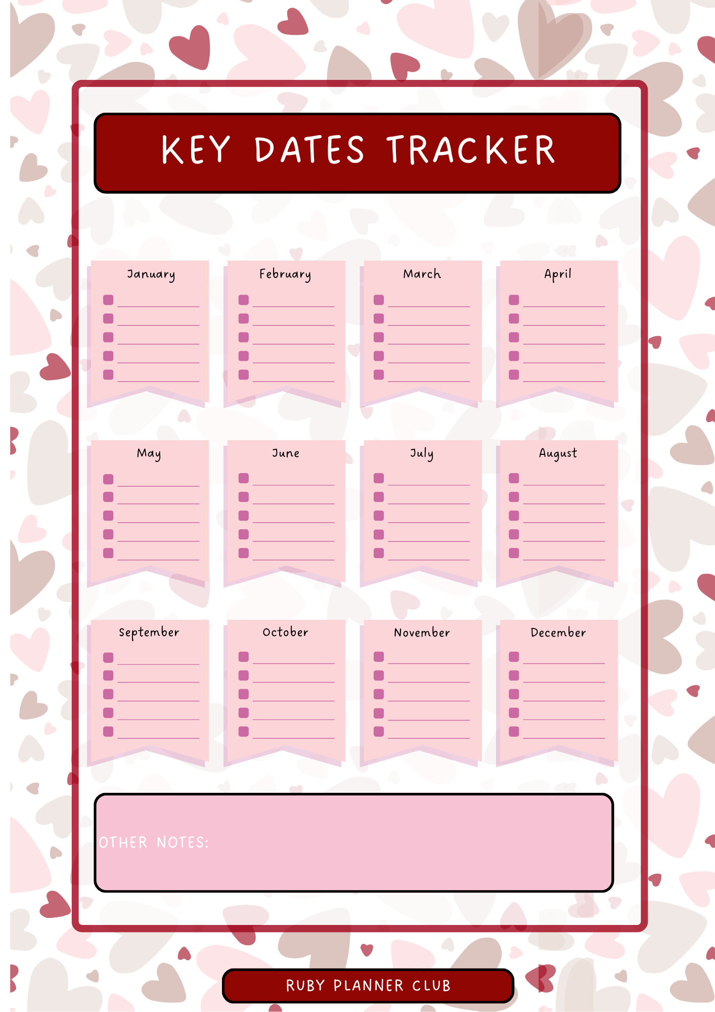 Inserts - Key Dates Tracker