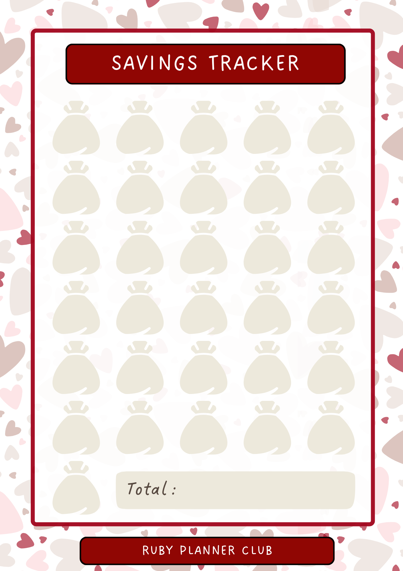 Inserts - Savings Tracker