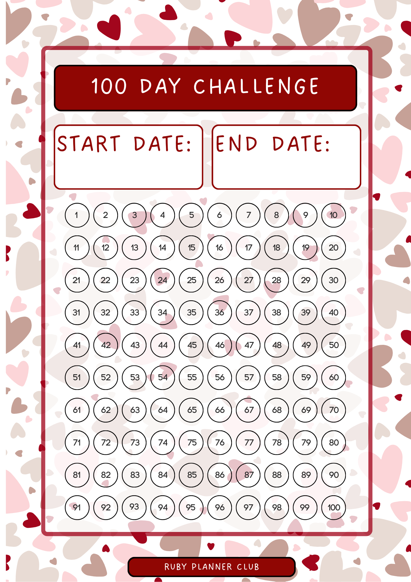 Inserts - 100 Day Challenge