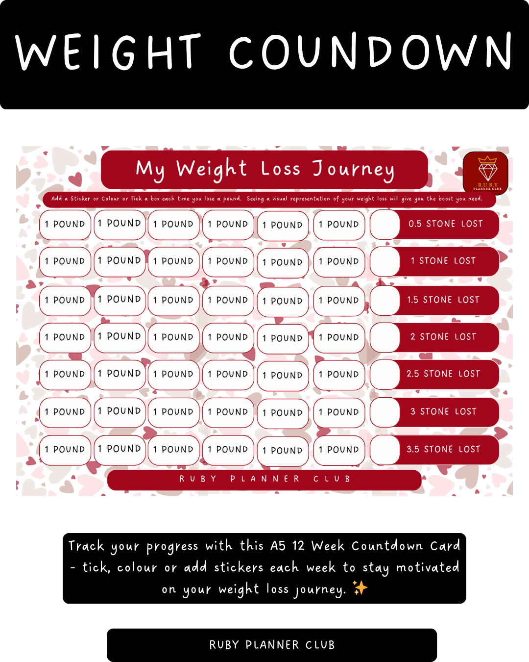 Inserts - Countdown (0.5 Stones to 3.5 Stones)