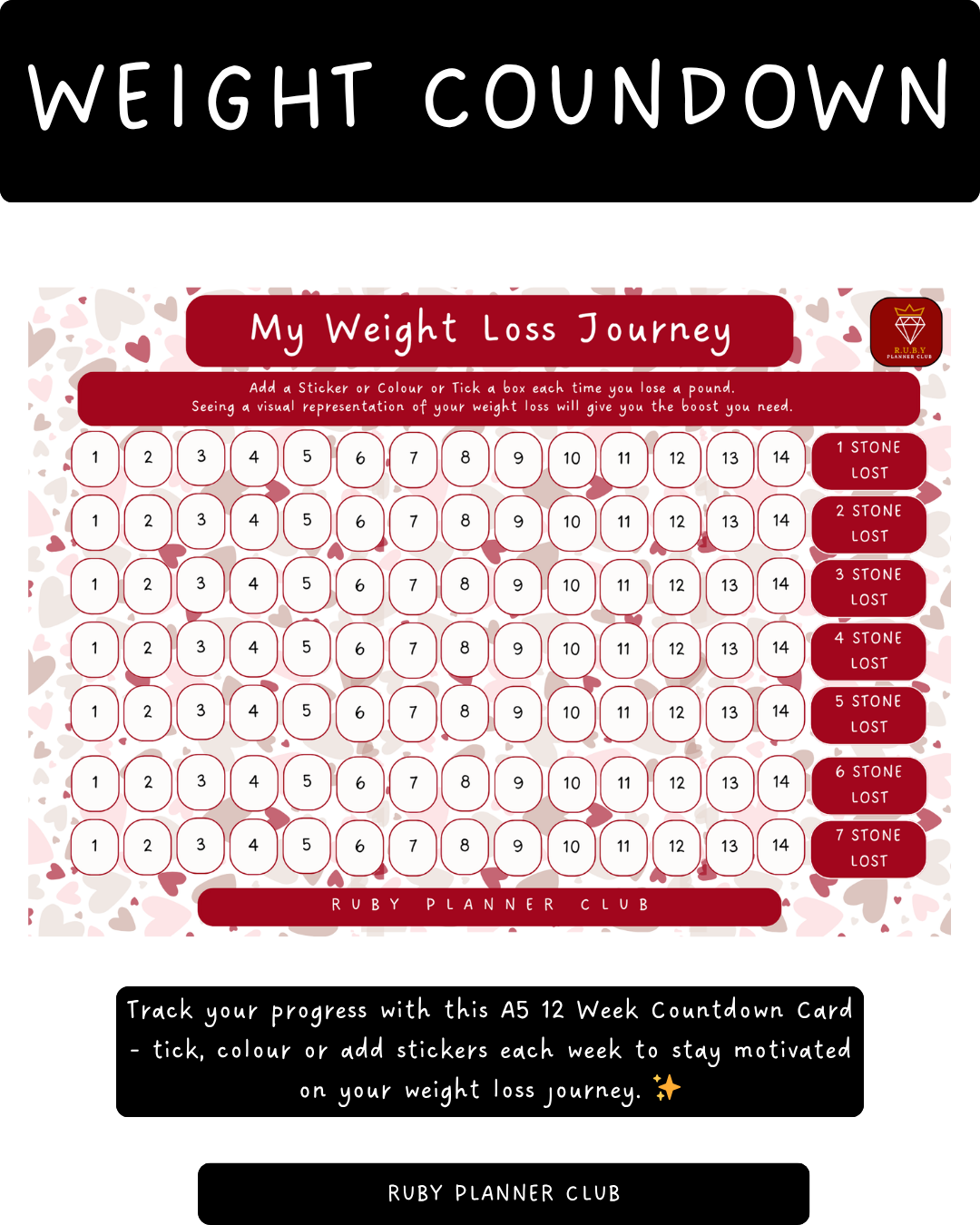 Inserts - Countdown (up to 7 Stones)